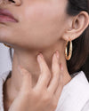 Gold Twisted Woven Hoop Earrings