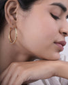 Gold Twisted Woven Hoop Earrings