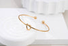 Minimalist Gold Knot Open Bangle Bracelet