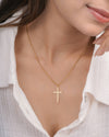 Delicate Cross Pendant Necklace in Gold Tone