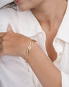 Bold Interlocking Link Bracelet in Gold Tone