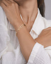 Bold Interlocking Link Bracelet in Gold Tone