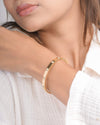 Elegant Gold Bangle with Crystal Accents