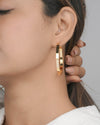 Modern Gold Toned Flat Hoop Earrings