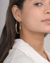 Modern Gold-Toned Flat Hoop Earrings