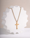 Delicate Cross Pendant Necklace in Gold Tone