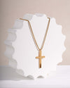 Delicate Cross Pendant Necklace in Gold Tone