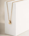 Minimalist Gold Tone Teardrop Pendant Necklace