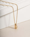 Minimalist Gold Tone Teardrop Pendant Necklace