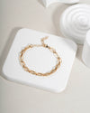 Bold Interlocking Link Bracelet in Gold Tone