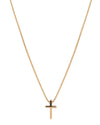 Delicate Cross Pendant Necklace in Yellow Gold Tone