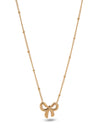 Delicate Gold Tone Bow Pendant Necklace