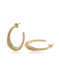 Ribbed Gold Statement Hoops