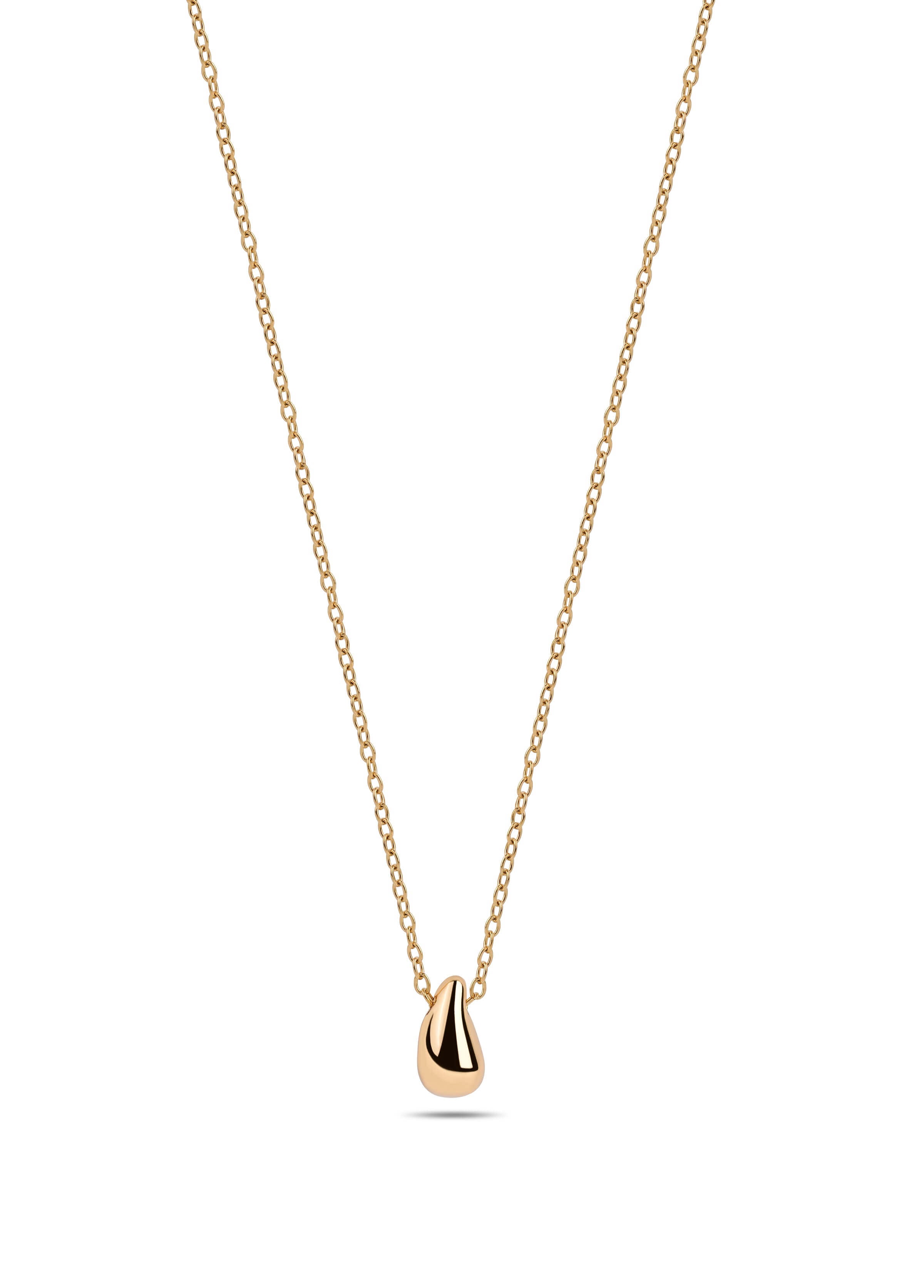 Minimalist Gold Tone Teardrop Pendant Necklace