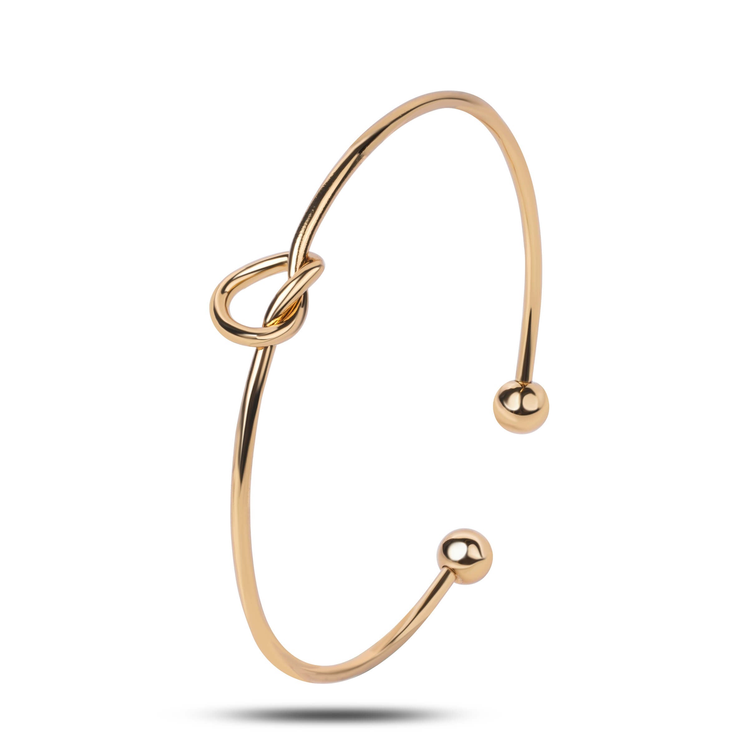 Minimalist Gold Knot Open Bangle Bracelet