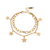 Delicate Gold Layered Star Charm Bracelet