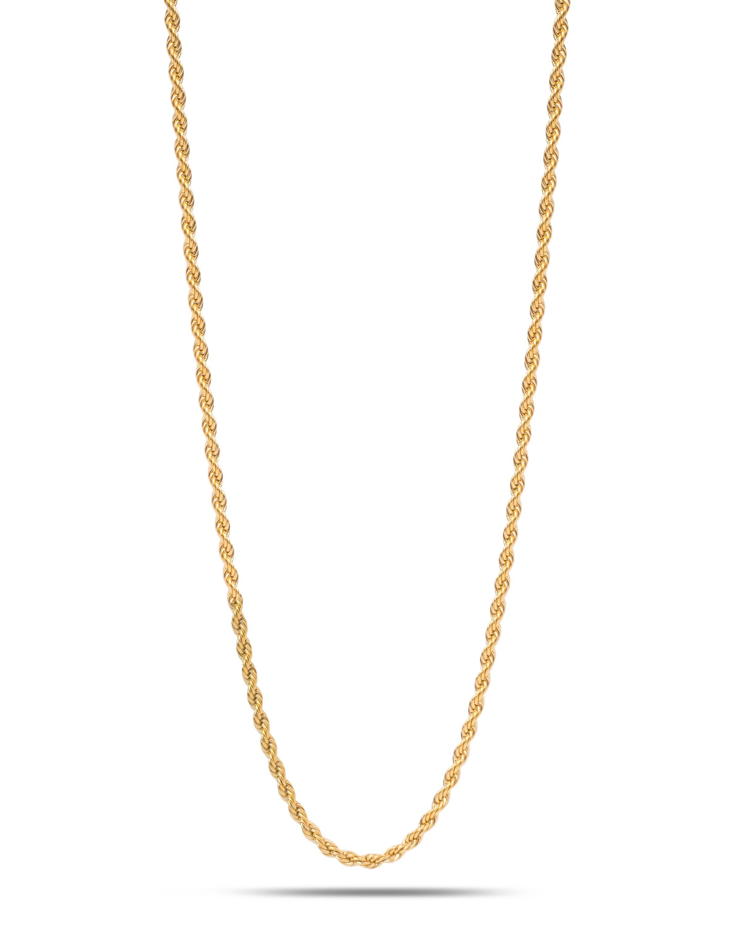 Classic Rope Chain Necklace in Gold Tone