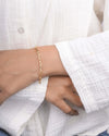 Modern Flat Oval Link Chain Bracelet in Gold Tone
