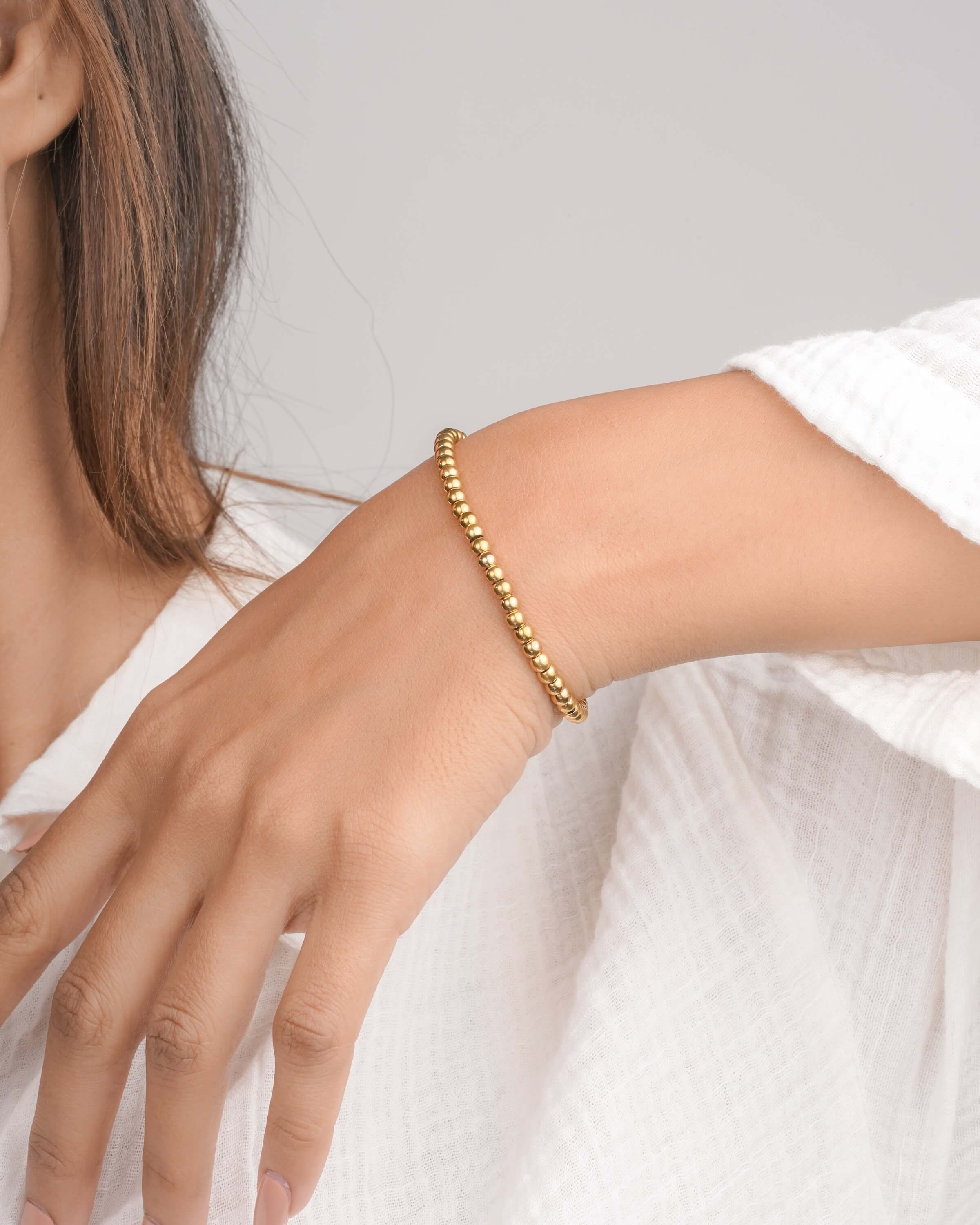 Delicate Gold Bead Stretch Bracelet