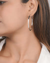 Modern Silver-Toned Flat Hoop Earrings