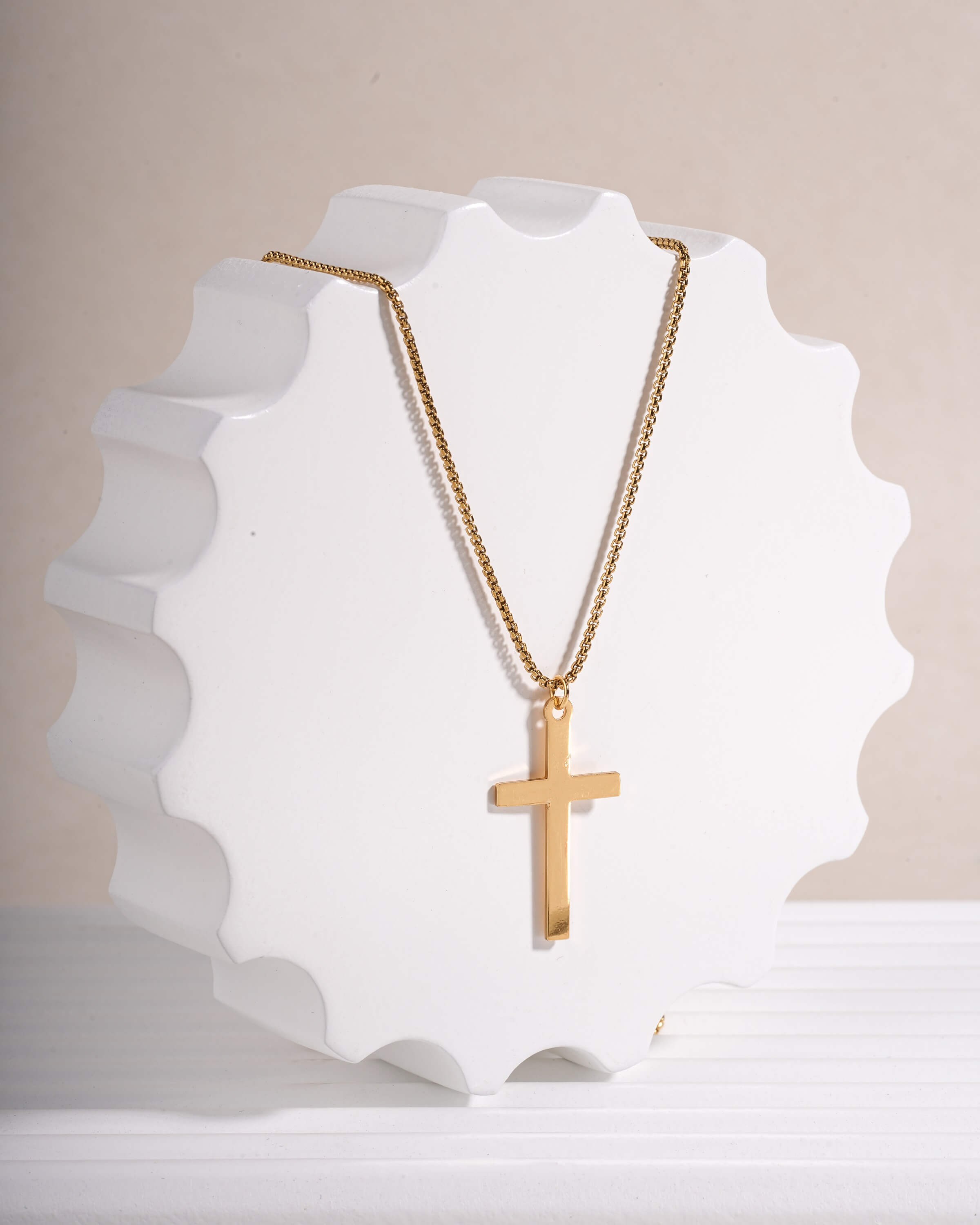 Delicate Cross Pendant Necklace in Gold Tone