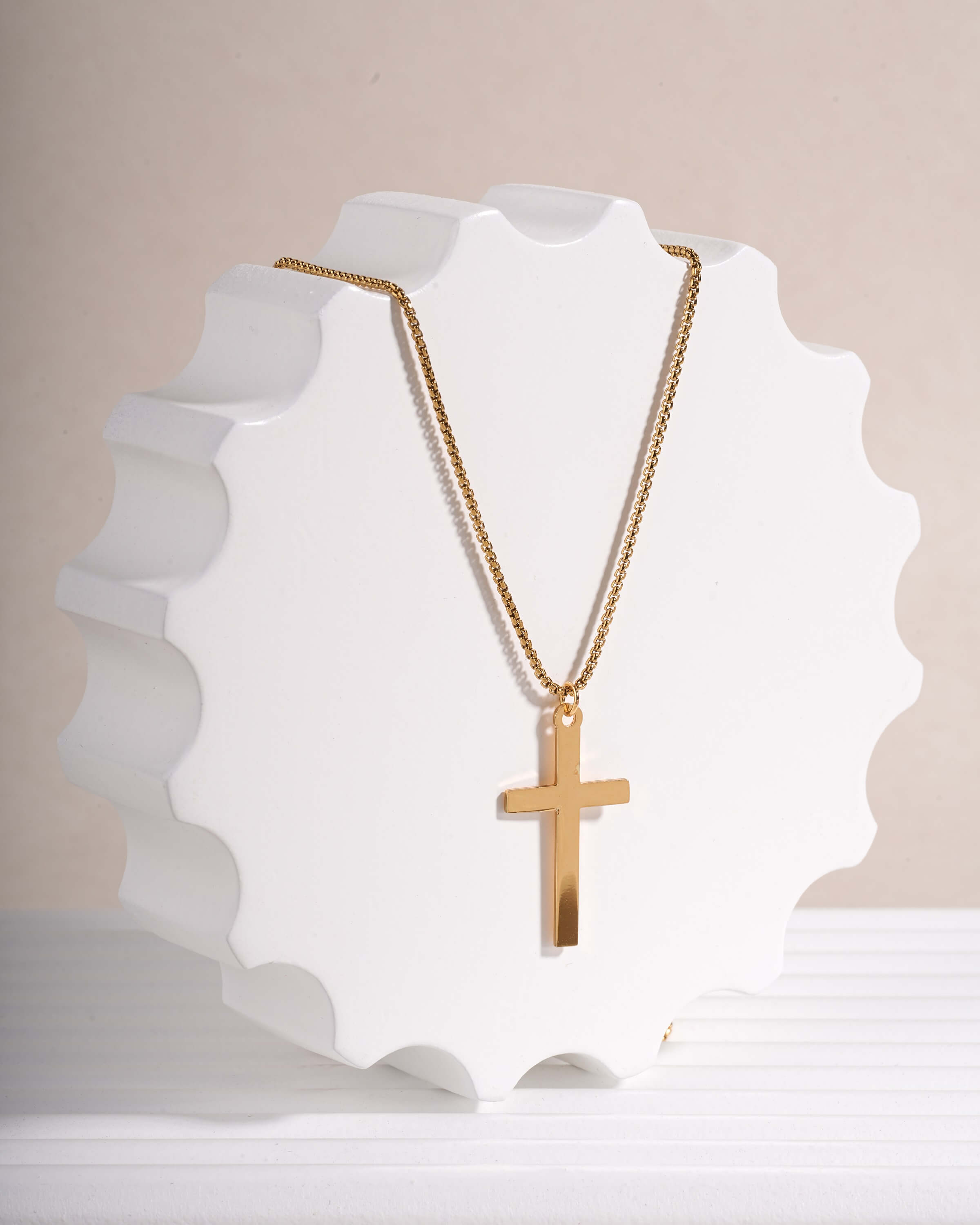 Delicate Cross Pendant Necklace in Gold Tone