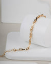 Modern Flat Oval Link Chain Bracelet in Gold Tone