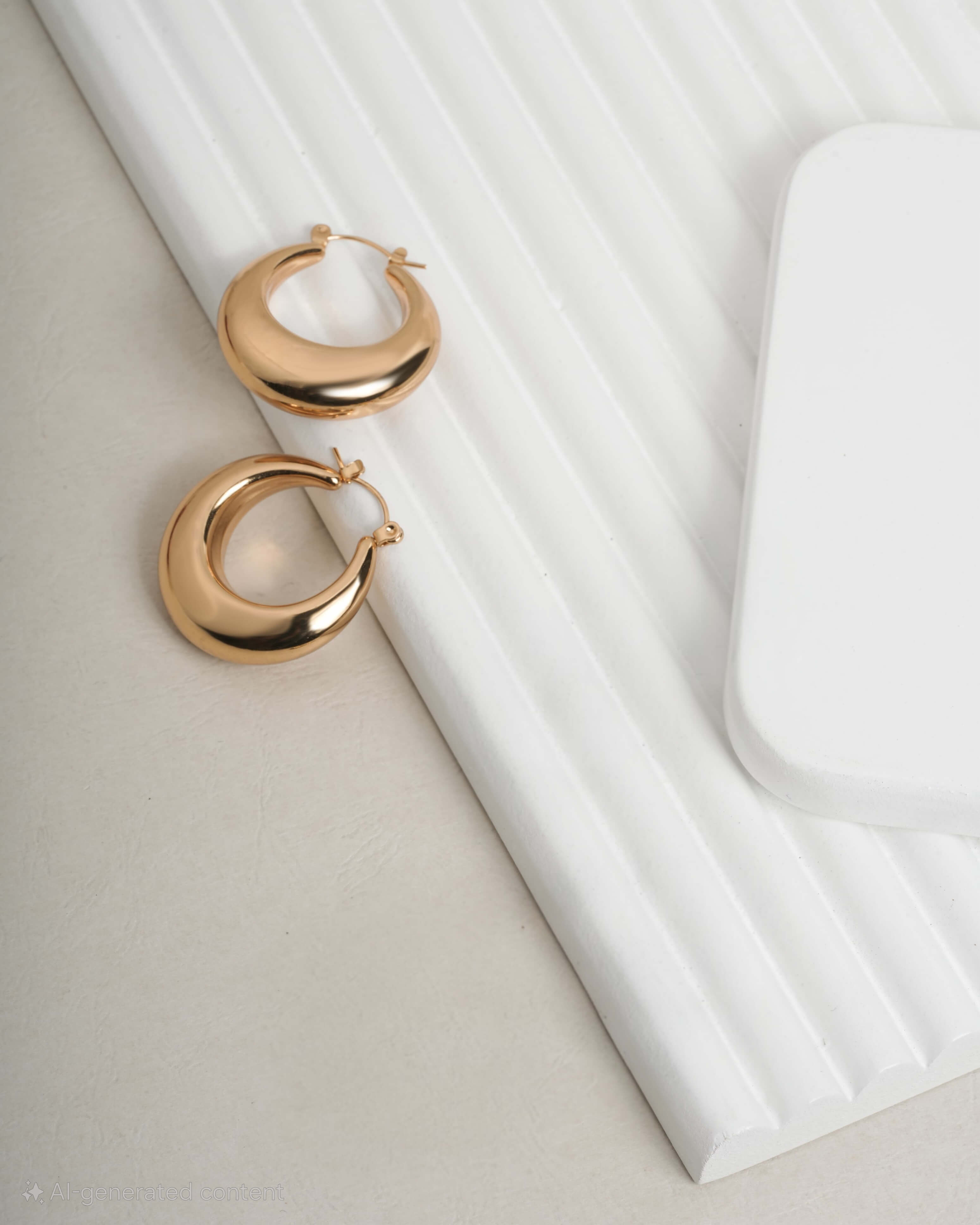 Luxe Domed Gold Hoop Earrings