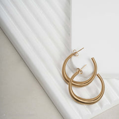 Ribbed Gold Statement Hoops