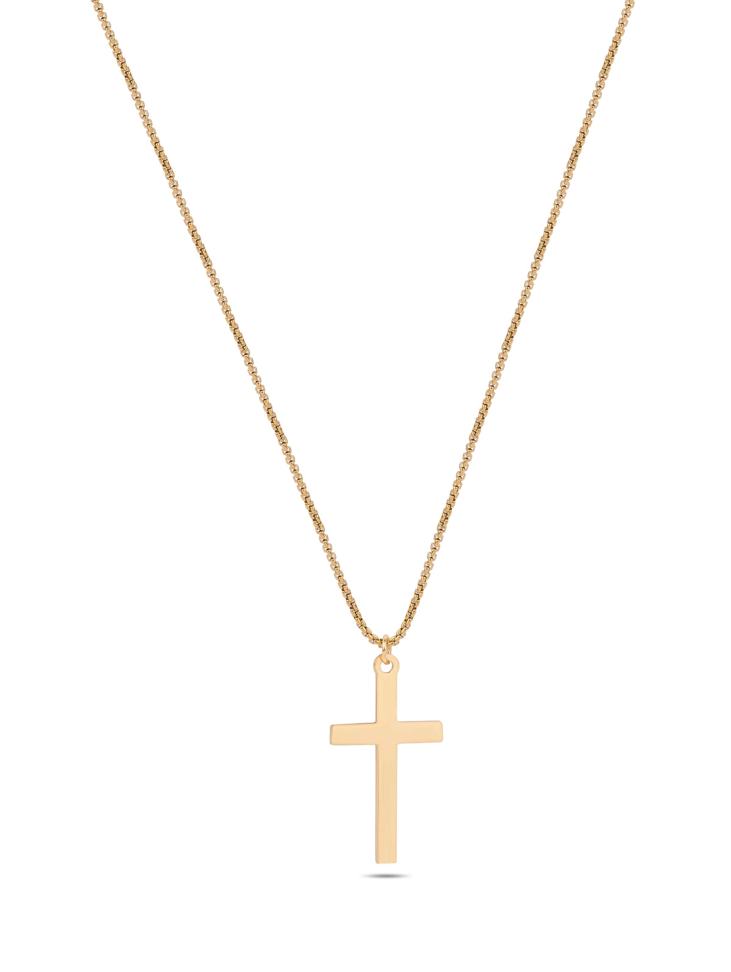 Delicate Cross Pendant Necklace in Gold Tone