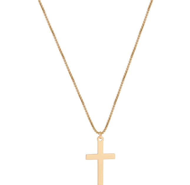 Delicate Cross Pendant Necklace in Gold Tone