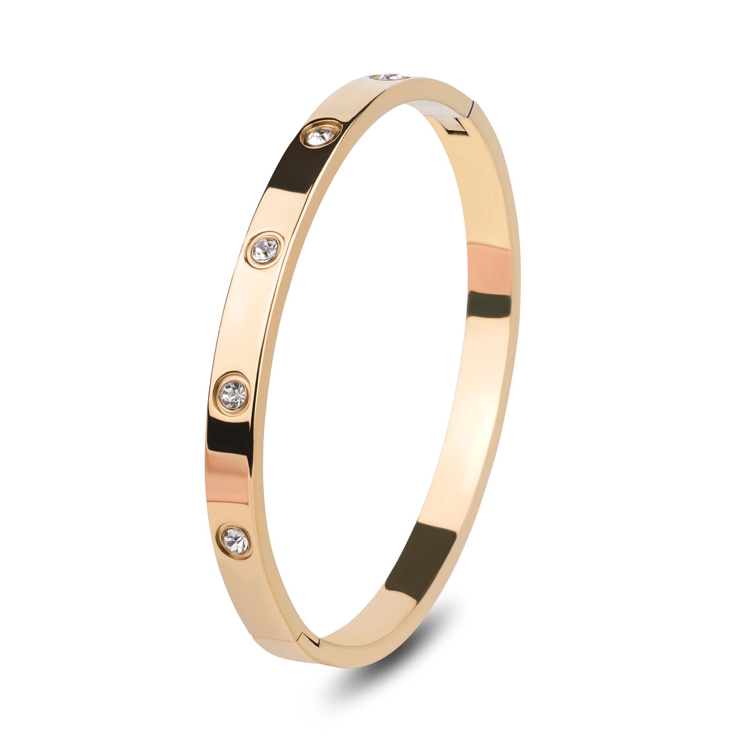 Elegant Gold Bangle with Crystal Accents