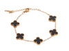 Lucky Black & Gold Clover Bracelet