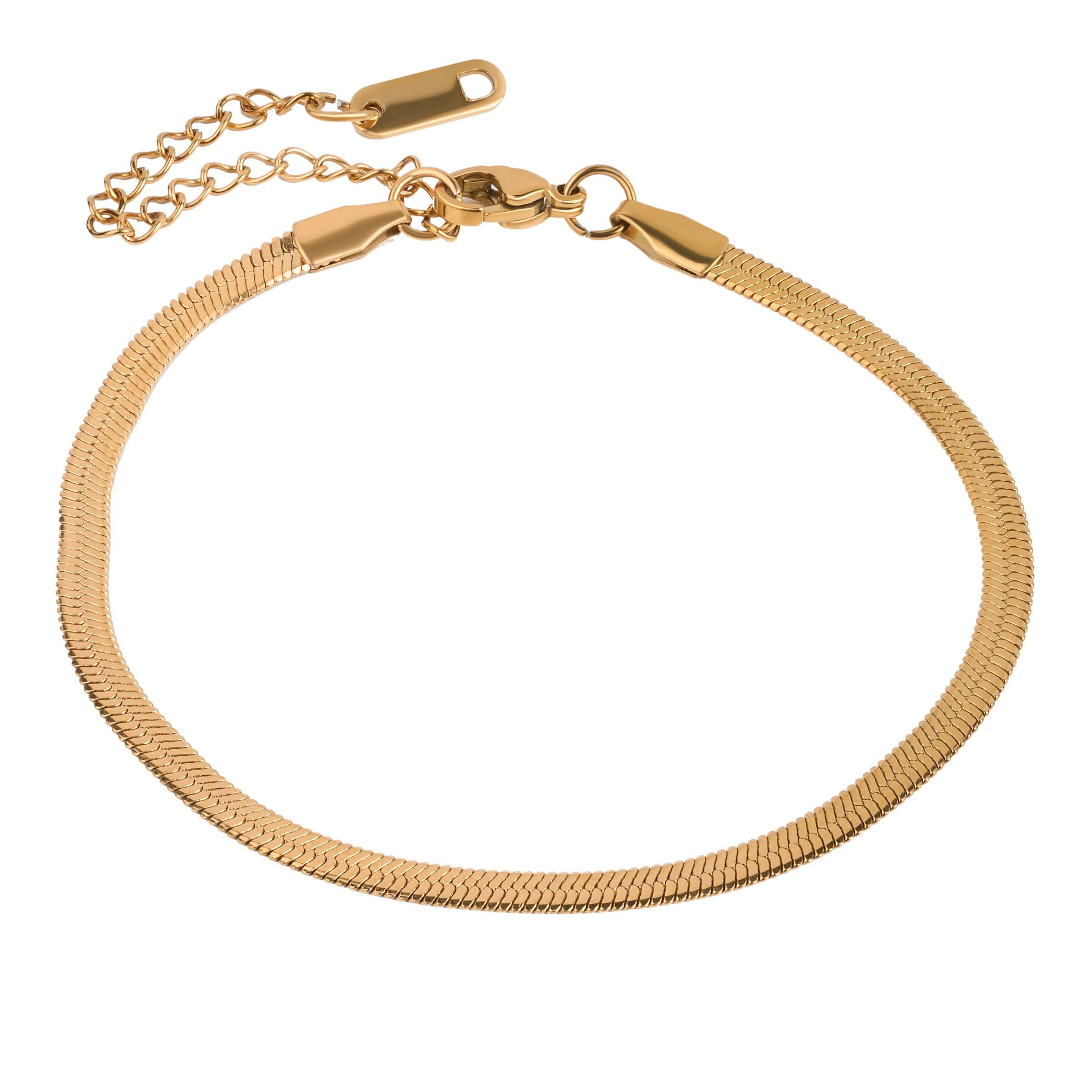Modern Gold Flat Chain Bracelet