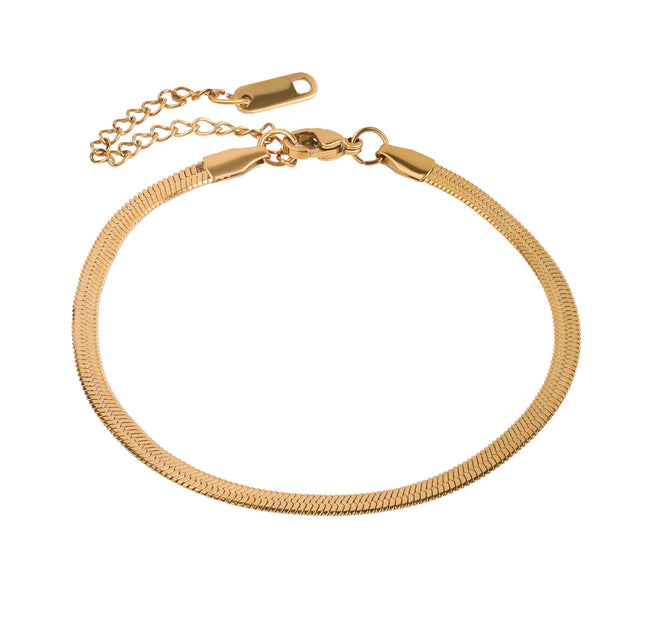 Modern Gold Flat Chain Bracelet