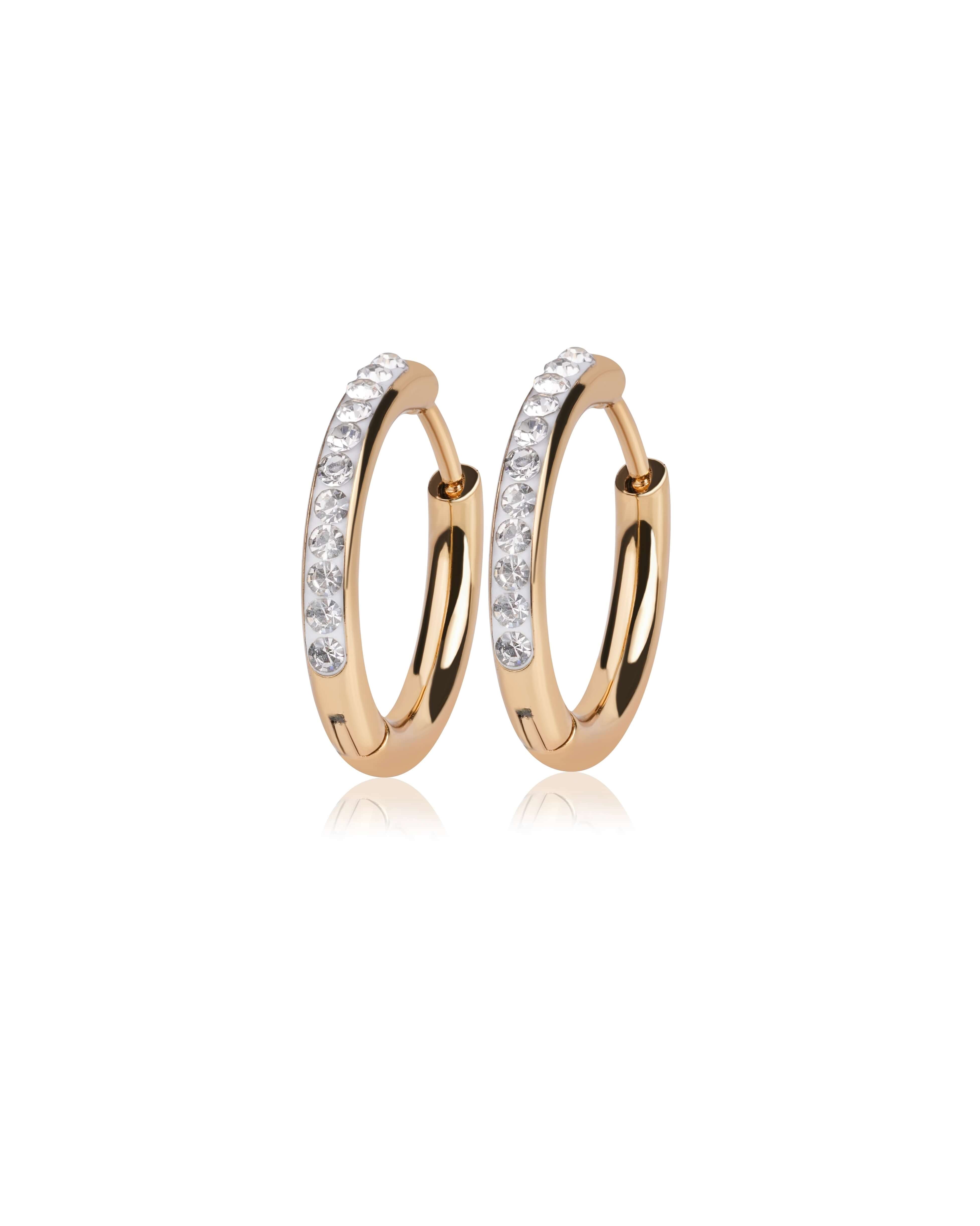 Pavé-Style Gold Hoops