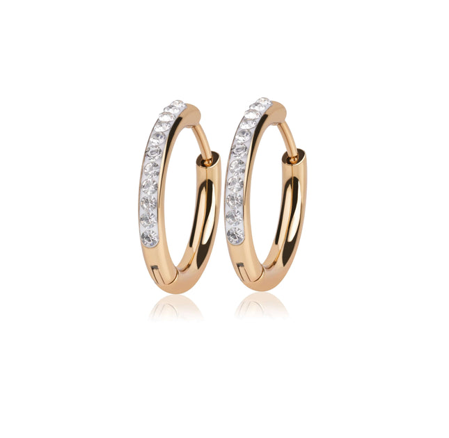 Pavé-Style Gold Hoops