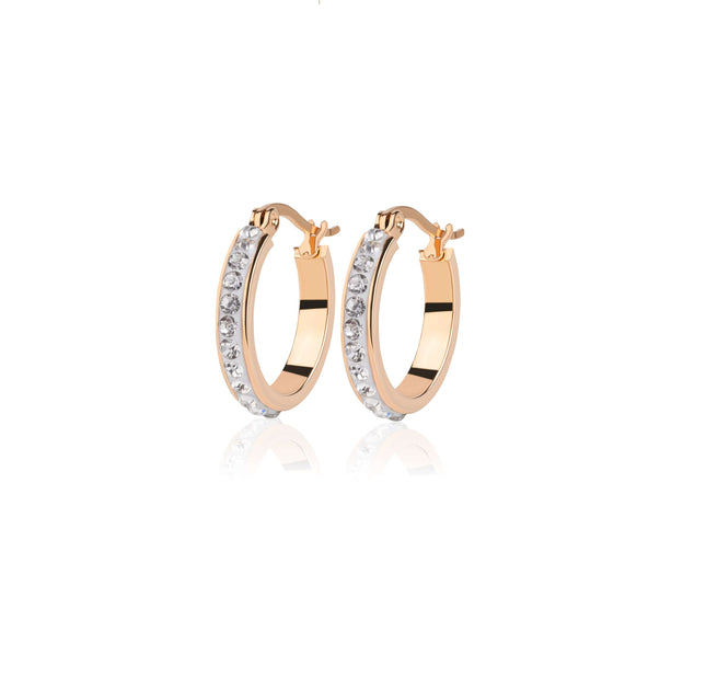 Dazzling Yellow Gold Pavé Hoops